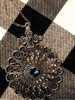 Floral Filigree Long Necklace